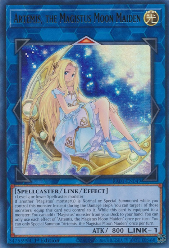 Artemis, the Magistus Moon Maiden [RA01-EN049] Ultra Rare | Game Master's Emporium (The New GME)