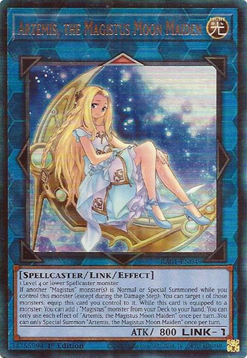 Artemis, the Magistus Moon Maiden [RA01-EN049] Prismatic Ultimate Rare | Game Master's Emporium (The New GME)