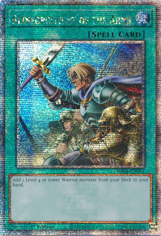 Reinforcement of the Army [RA01-EN051] Quarter Century Secret Rare | Game Master's Emporium (The New GME)