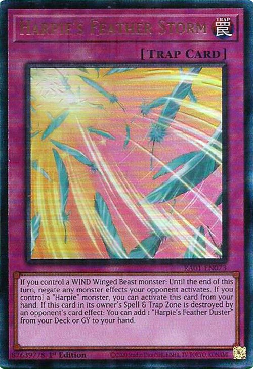Harpie's Feather Storm [RA01-EN073] Prismatic Ultimate Rare | Game Master's Emporium (The New GME)