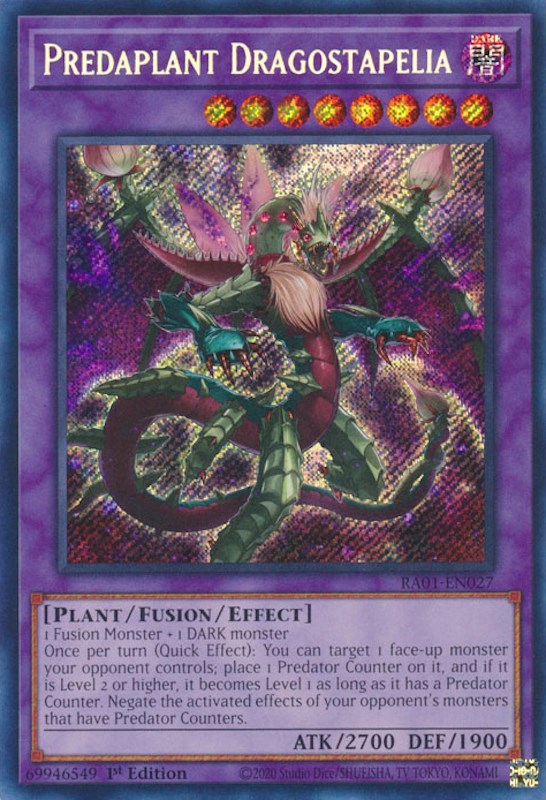 Predaplant Dragostapelia [RA01-EN027] Secret Rare | Game Master's Emporium (The New GME)