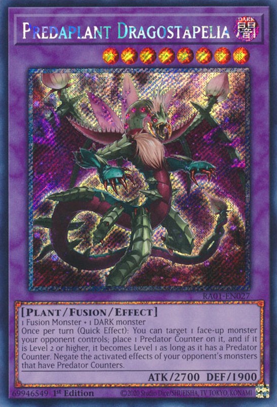 Predaplant Dragostapelia [RA01-EN027] Platinum Secret Rare | Game Master's Emporium (The New GME)