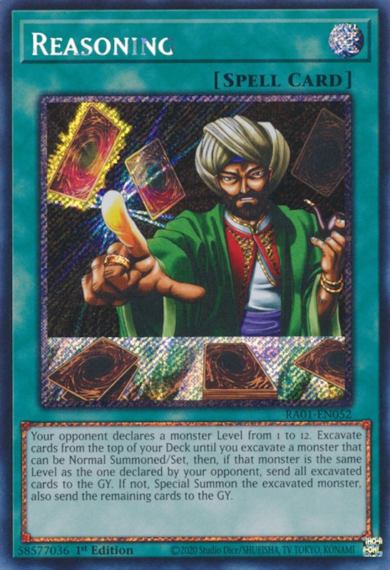 Reasoning [RA01-EN052] Platinum Secret Rare | Game Master's Emporium (The New GME)