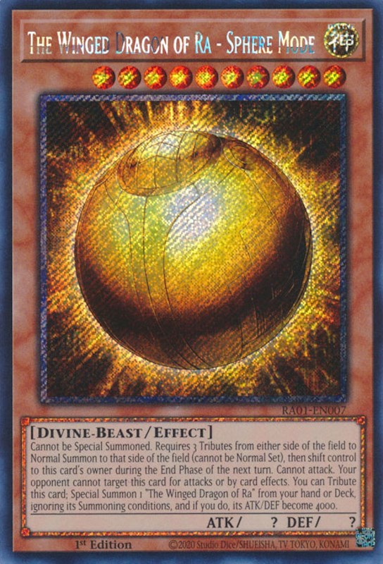 The Winged Dragon of Ra - Sphere Mode [RA01-EN007] Platinum Secret Rare | Game Master's Emporium (The New GME)