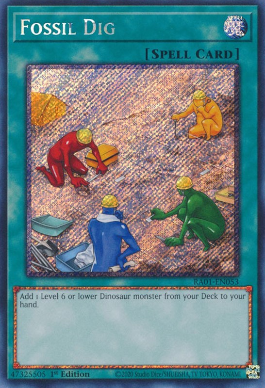 Fossil Dig [RA01-EN053] Platinum Secret Rare | Game Master's Emporium (The New GME)