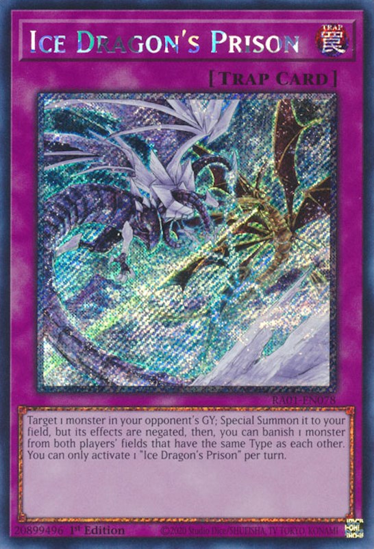 Ice Dragon's Prison [RA01-EN078] Platinum Secret Rare | Game Master's Emporium (The New GME)