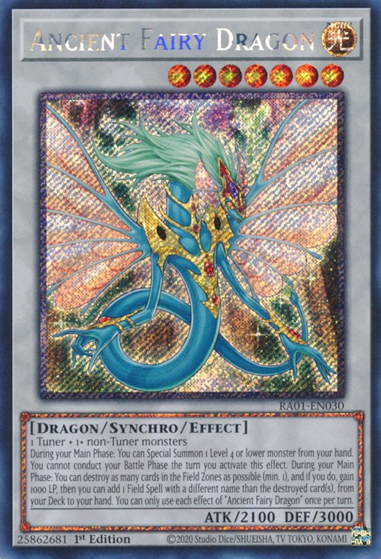 Ancient Fairy Dragon [RA01-EN030] Platinum Secret Rare | Game Master's Emporium (The New GME)