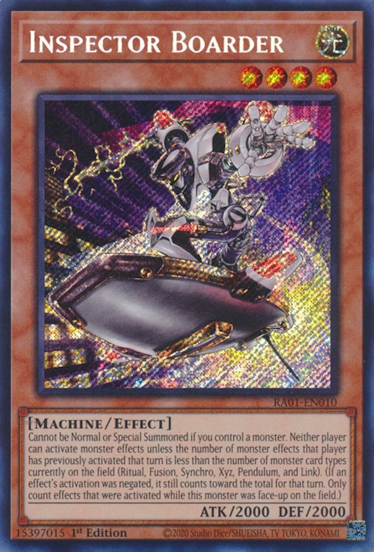Inspector Boarder [RA01-EN010] Secret Rare | Game Master's Emporium (The New GME)
