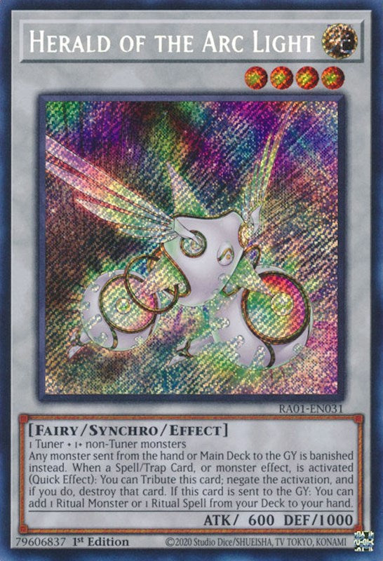 Herald of the Arc Light [RA01-EN031] Secret Rare | Game Master's Emporium (The New GME)
