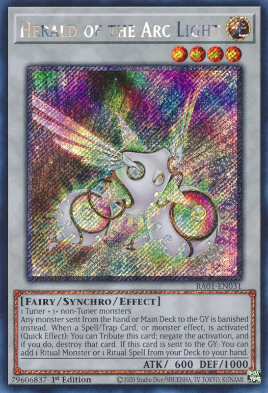 Herald of the Arc Light [RA01-EN031] Platinum Secret Rare | Game Master's Emporium (The New GME)