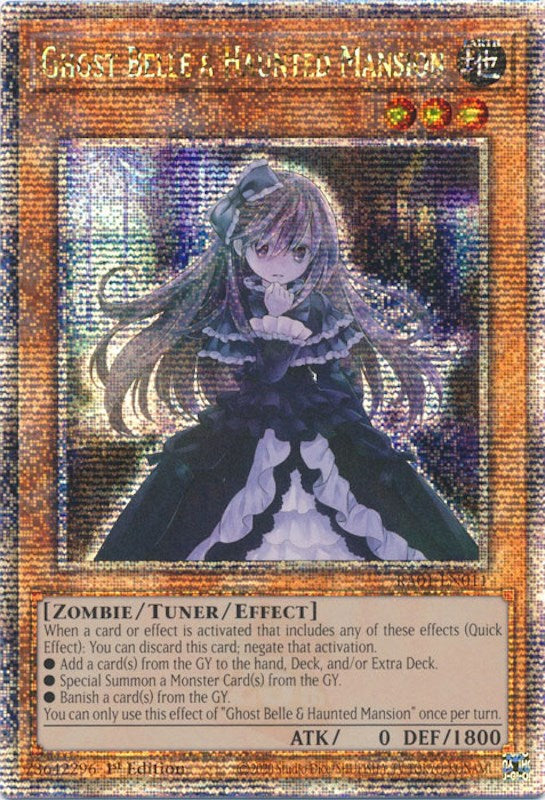 Ghost Belle & Haunted Mansion [RA01-EN011] Quarter Century Secret Rare | Game Master's Emporium (The New GME)