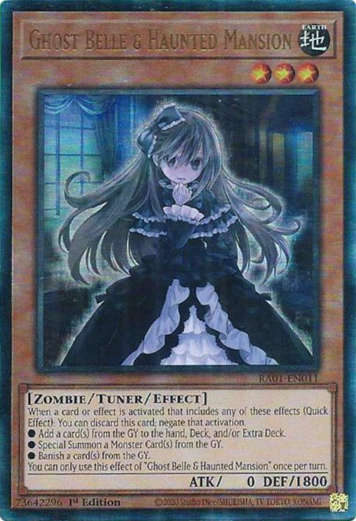 Ghost Belle & Haunted Mansion [RA01-EN011] Prismatic Ultimate Rare | Game Master's Emporium (The New GME)