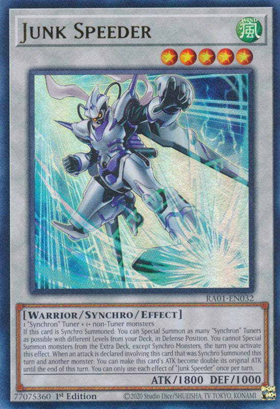 Junk Speeder [RA01-EN032] Ultra Rare | Game Master's Emporium (The New GME)