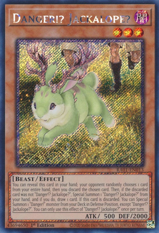 Danger!? Jackalope? [RA01-EN013] Platinum Secret Rare | Game Master's Emporium (The New GME)