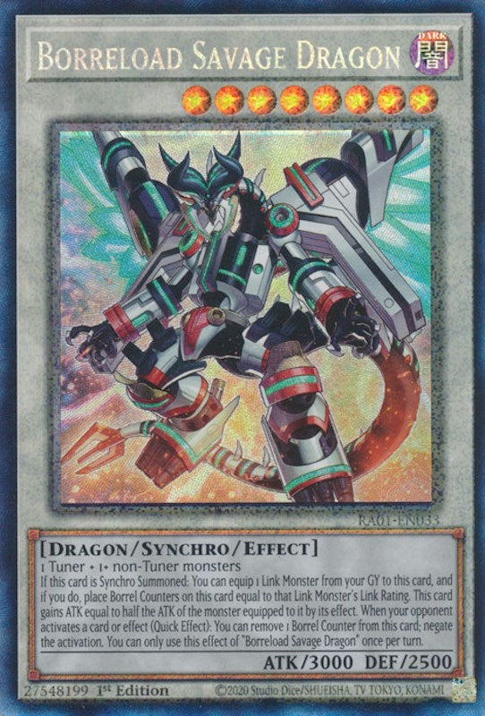 Borreload Savage Dragon [RA01-EN033] Prismatic Collector's Rare | Game Master's Emporium (The New GME)