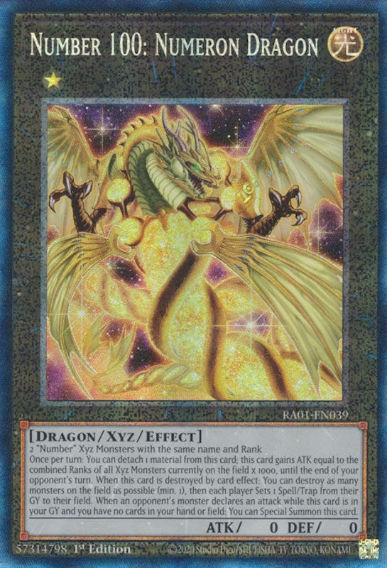 Number 100: Numeron Dragon [RA01-EN039] Prismatic Collector's Rare | Game Master's Emporium (The New GME)
