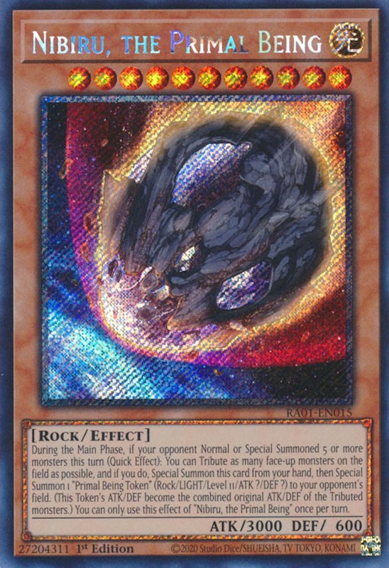 Nibiru, the Primal Being [RA01-EN015] Platinum Secret Rare | Game Master's Emporium (The New GME)