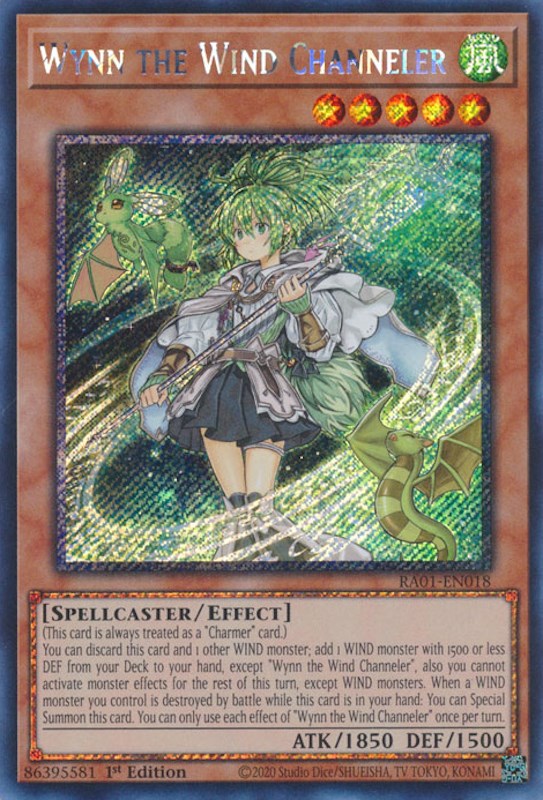 Wynn the Wind Channeler [RA01-EN018] Platinum Secret Rare | Game Master's Emporium (The New GME)