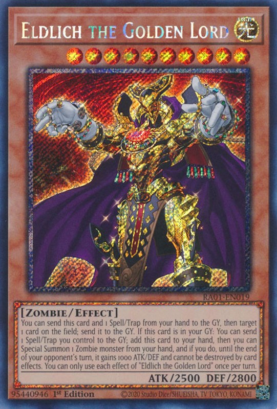 Eldlich the Golden Lord [RA01-EN019] Platinum Secret Rare | Game Master's Emporium (The New GME)