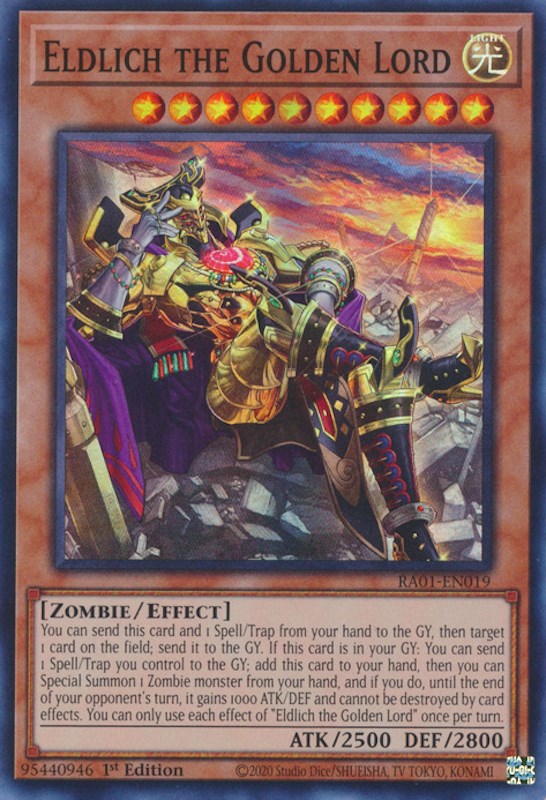 Eldlich the Golden Lord (Alternate Art) [RA01-EN019] Super Rare | Game Master's Emporium (The New GME)