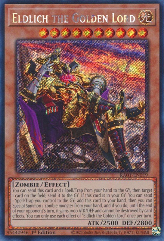 Eldlich the Golden Lord (Alternate Art) [RA01-EN019] Platinum Secret Rare | Game Master's Emporium (The New GME)