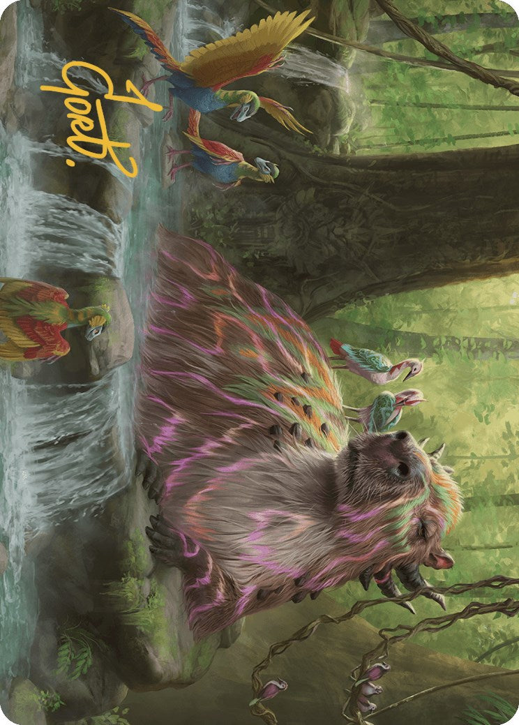 Basking Capybara Art Card (Gold-Stamped Signature) [The Lost Caverns of Ixalan Art Series] | Game Master's Emporium (The New GME)