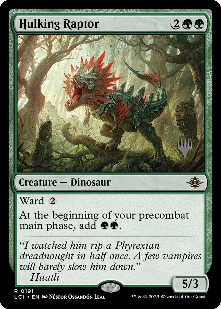 Hulking Raptor (Promo Pack) [The Lost Caverns of Ixalan Promos] | Game Master's Emporium (The New GME)