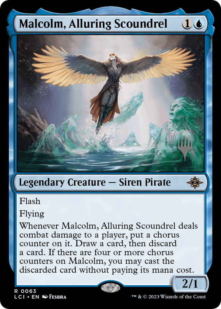 Malcolm, Alluring Scoundrel (Promo Pack) [The Lost Caverns of Ixalan Promos] | Game Master's Emporium (The New GME)