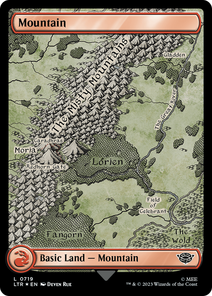 Mountain (719) (Surge Foil) [The Lord of the Rings: Tales of Middle-Earth] | Game Master's Emporium (The New GME)