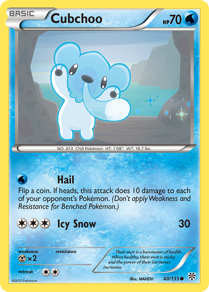 Cubchoo (40/135) [Black & White: Plasma Storm] | Game Master's Emporium (The New GME)