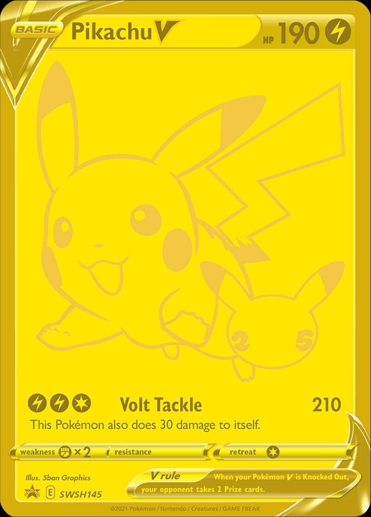 Pikachu V (SWSH145) (Celebrations) [Sword & Shield: Black Star Promos] | Game Master's Emporium (The New GME)