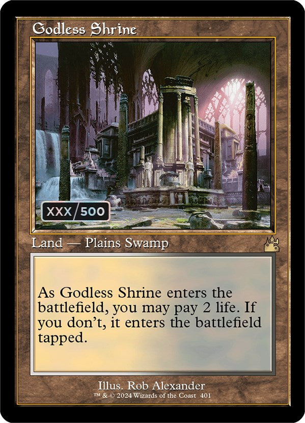 Godless Shrine (Retro) (Serialized) [Ravnica Remastered] | Game Master's Emporium (The New GME)