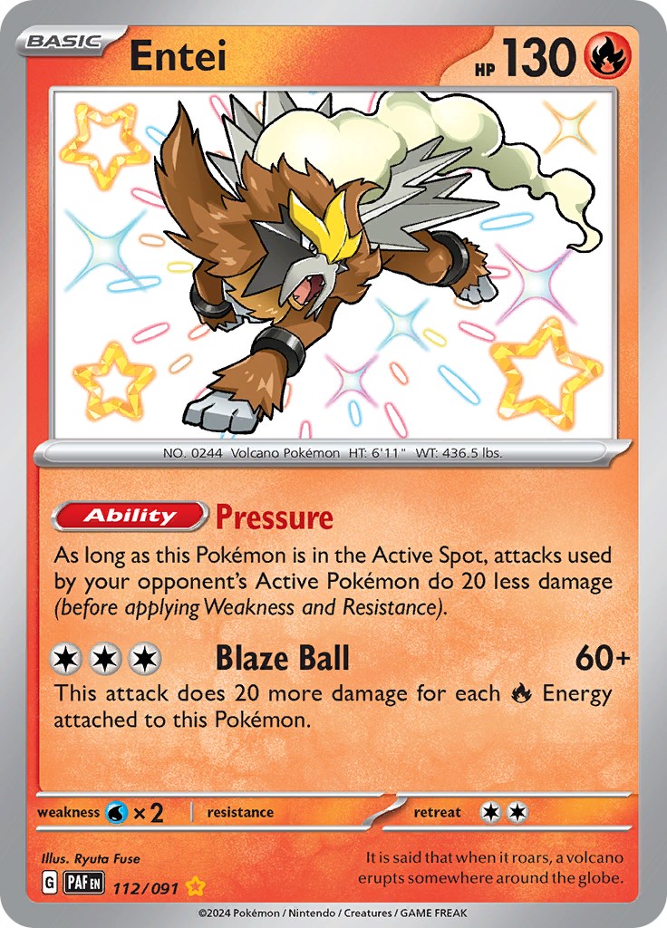 Entei (112/091) [Scarlet & Violet: Paldean Fates] | Game Master's Emporium (The New GME)