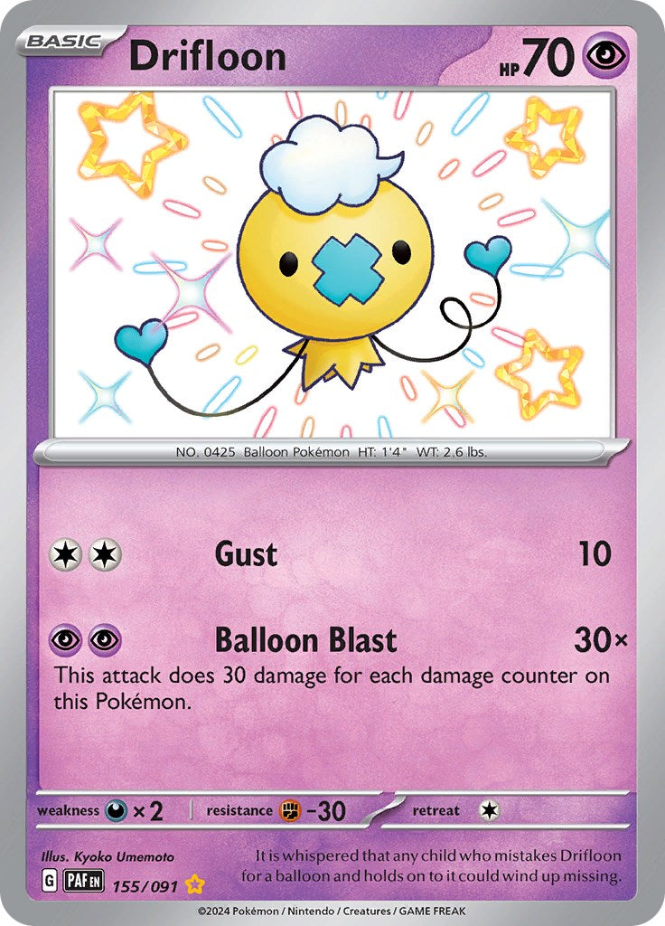 Drifloon (155/091) [Scarlet & Violet: Paldean Fates] | Game Master's Emporium (The New GME)