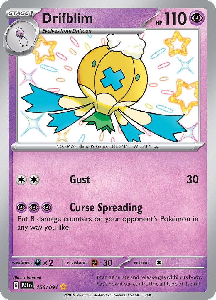 Drifblim (156/091) [Scarlet & Violet: Paldean Fates] | Game Master's Emporium (The New GME)