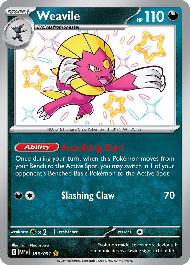 Weavile (183/091) [Scarlet & Violet: Paldean Fates] | Game Master's Emporium (The New GME)