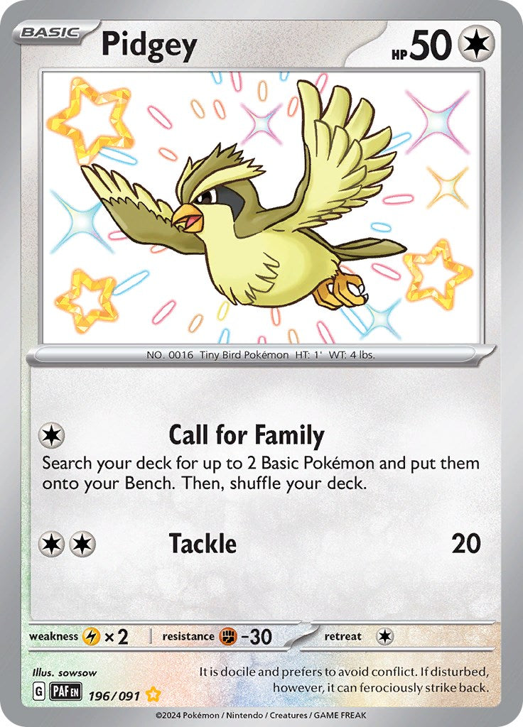 Pidgey (196/091) [Scarlet & Violet: Paldean Fates] | Game Master's Emporium (The New GME)