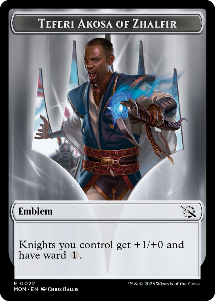 Soldier // Teferi Akosa of Zhalfir Emblem Double-Sided Token [March of the Machine Tokens] | Game Master's Emporium (The New GME)