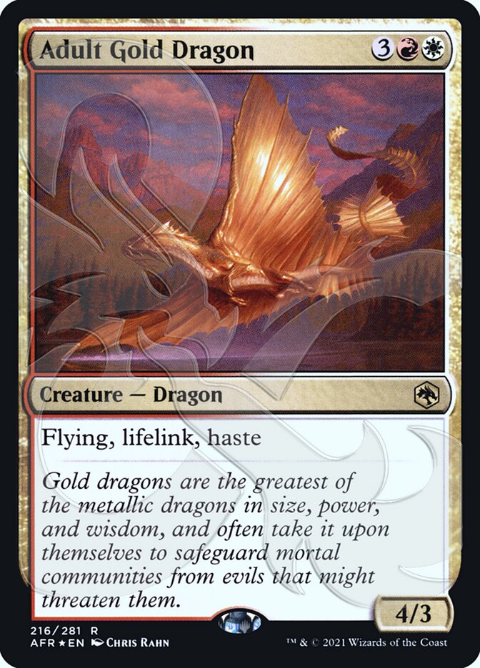 Adult Gold Dragon (Ampersand Promo) [Dungeons & Dragons: Adventures in the Forgotten Realms Promos] | Game Master's Emporium (The New GME)