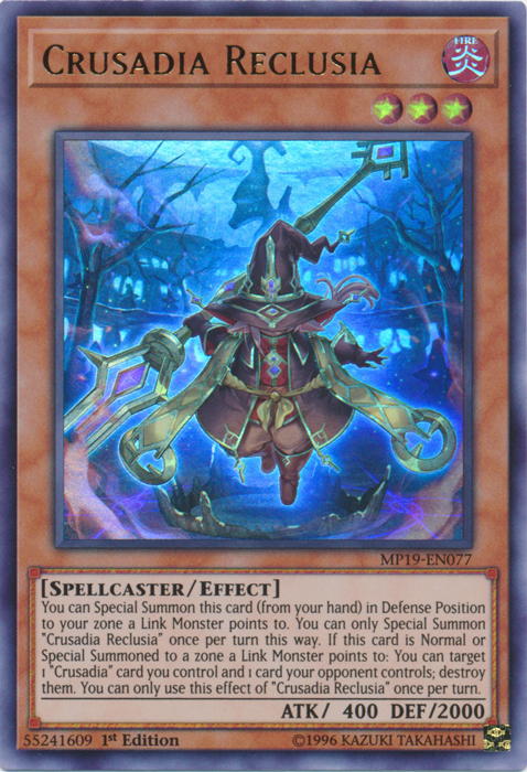Crusadia Reclusia [MP19-EN077] Ultra Rare | Game Master's Emporium (The New GME)