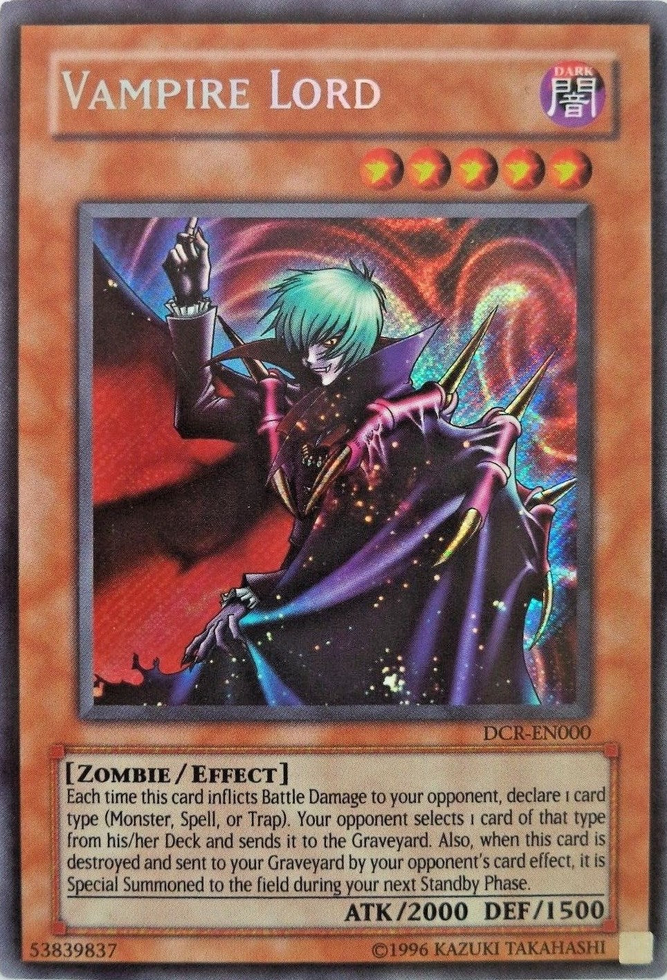 Vampire Lord [DCR-EN000] Secret Rare | Game Master's Emporium (The New GME)