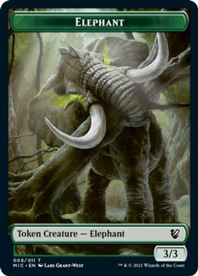 Elephant // Spirit Double-Sided Token [Innistrad: Midnight Hunt Commander Tokens] | Game Master's Emporium (The New GME)