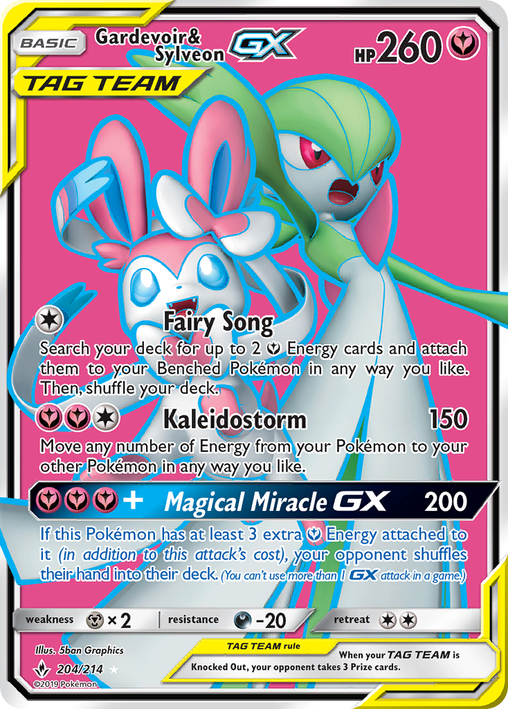 Gardevoir & Sylveon GX (204/214) [Sun & Moon: Unbroken Bonds] | Game Master's Emporium (The New GME)