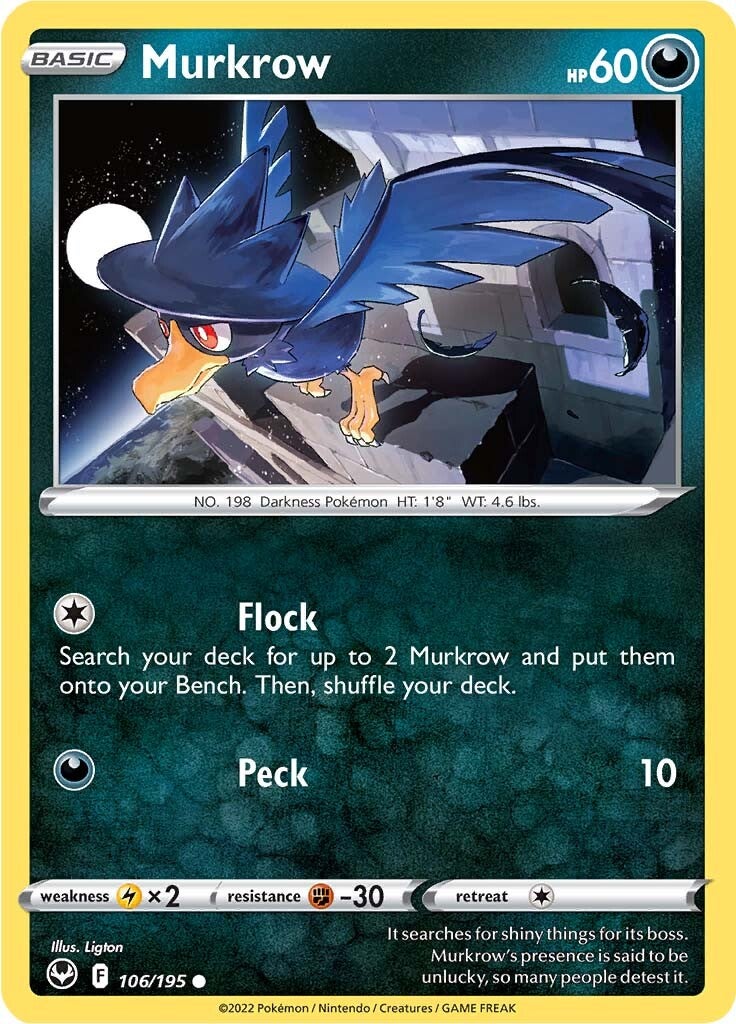 Murkrow (106/195) [Sword & Shield: Silver Tempest] | Game Master's Emporium (The New GME)