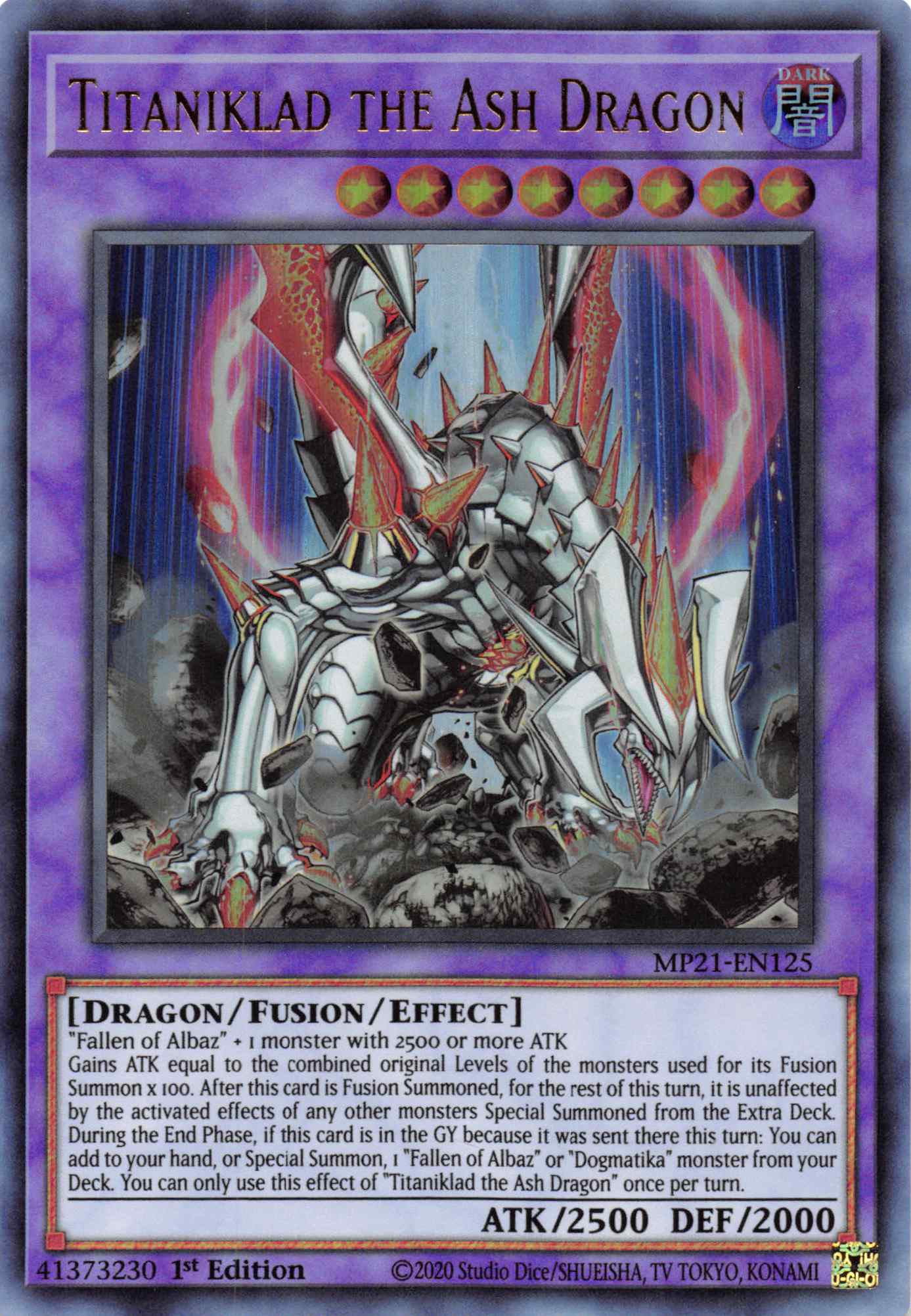 Titaniklad the Ash Dragon [MP21-EN125] Ultra Rare | Game Master's Emporium (The New GME)