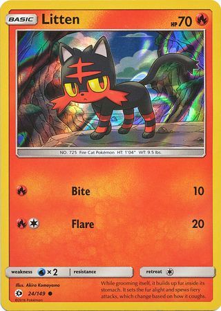 Litten (24/149) (Water Web Holo) [Sun & Moon: Base Set] | Game Master's Emporium (The New GME)