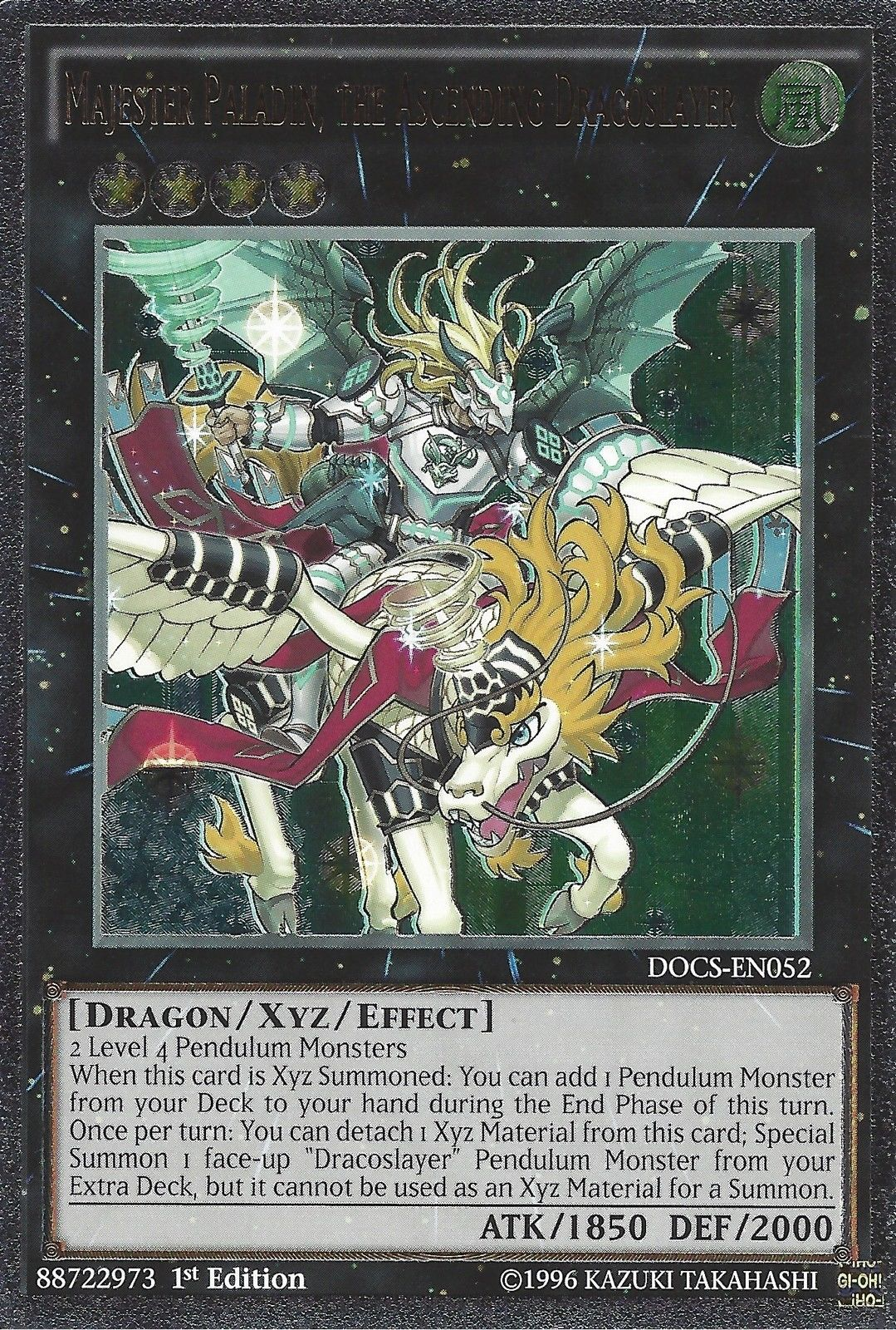 Majester Paladin, the Ascending Dracoslayer (UTR) [DOCS-EN052] Ultimate Rare | Game Master's Emporium (The New GME)