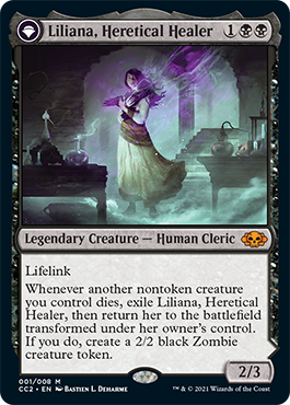 Liliana, Heretical Healer // Liliana, Defiant Necromancer [Commander Collection: Black] | Game Master's Emporium (The New GME)