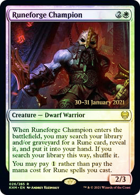 Runeforge Champion [Kaldheim Prerelease Promos] | Game Master's Emporium (The New GME)