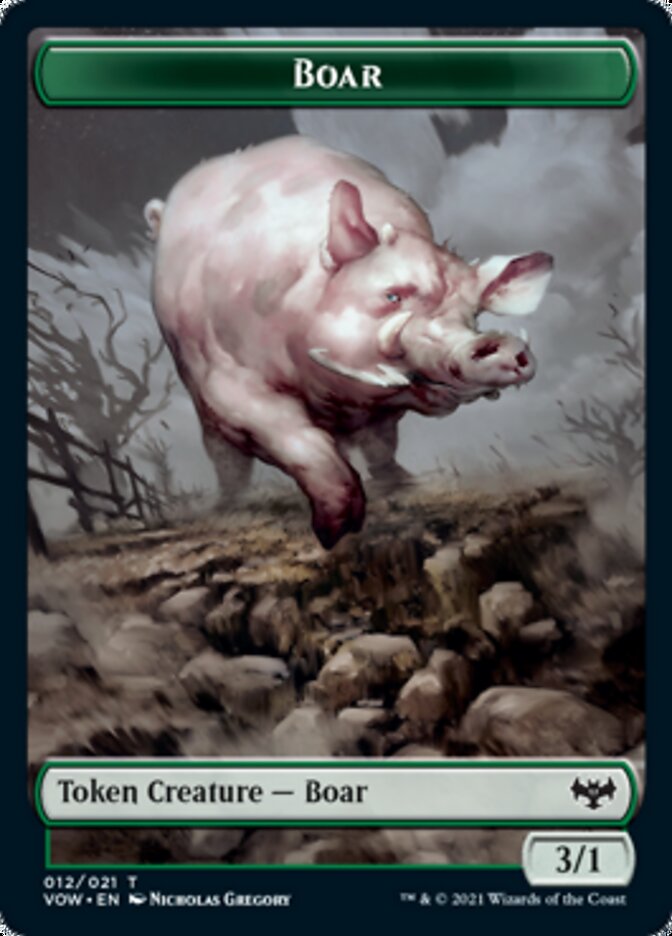 Zombie (008) // Boar Double-Sided Token [Innistrad: Crimson Vow Tokens] | Game Master's Emporium (The New GME)